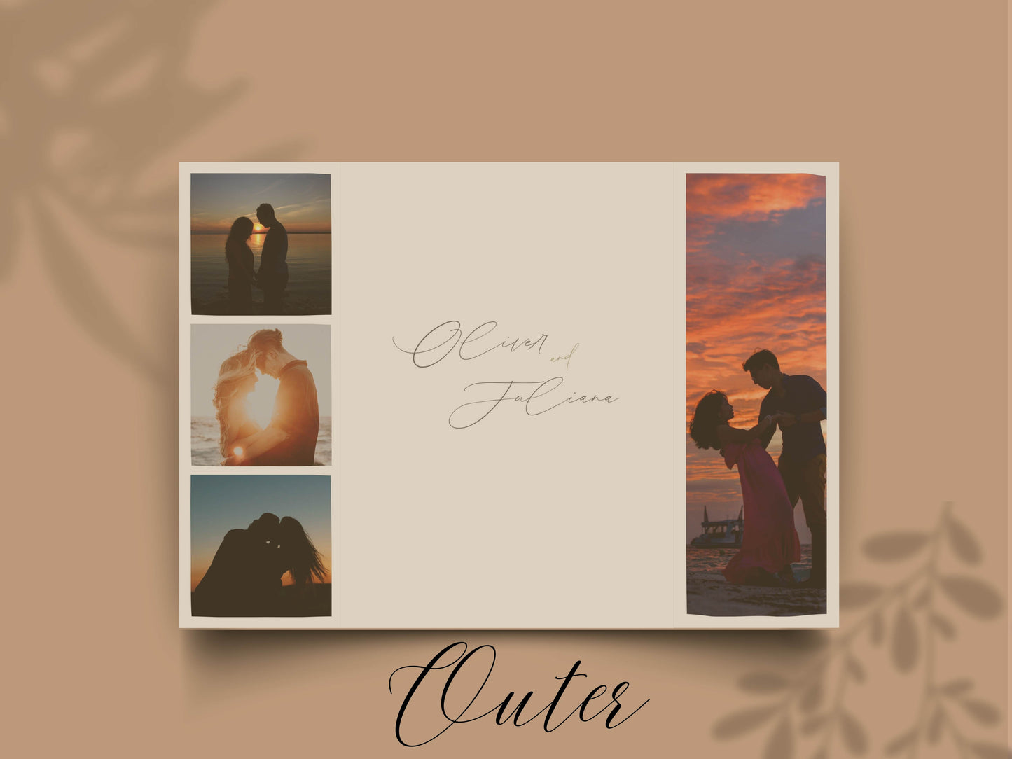 Modern Gatefold Wedding Invitation | Elegant Timeline Wedding Card | Minimalist Photo Wedding Invite | Custom Printable Template. WI137