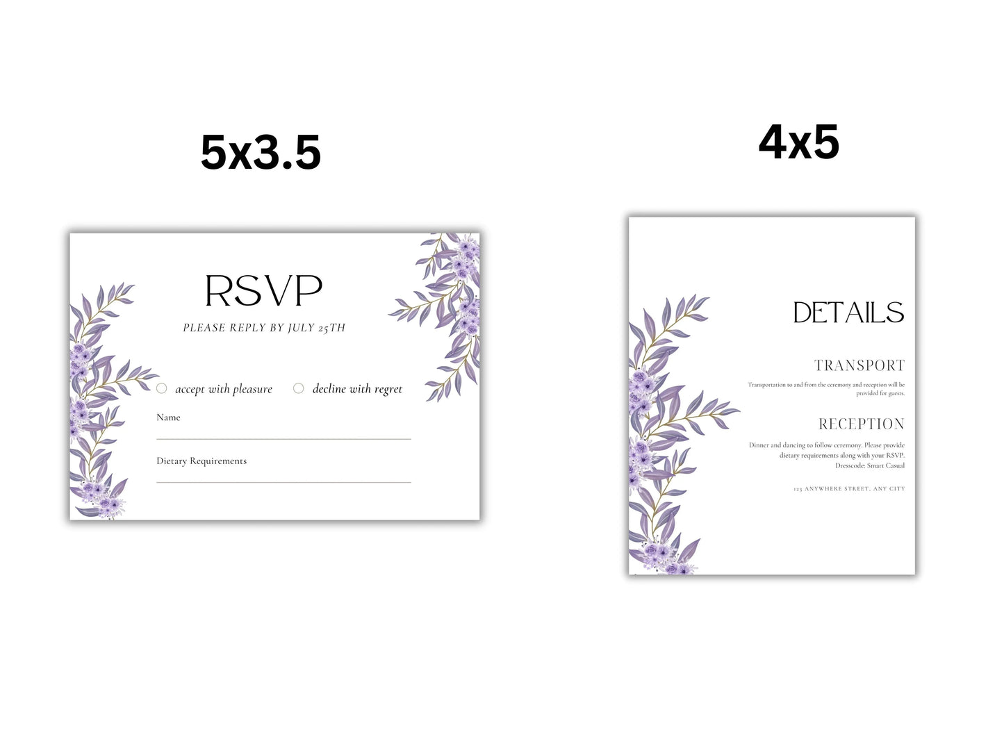 Wedding Invitation Template, Printable Wedding Invitation, Wedding Invitation, RSVP Invitation, Details, Wedding Invitation Bundle A1 Majestic