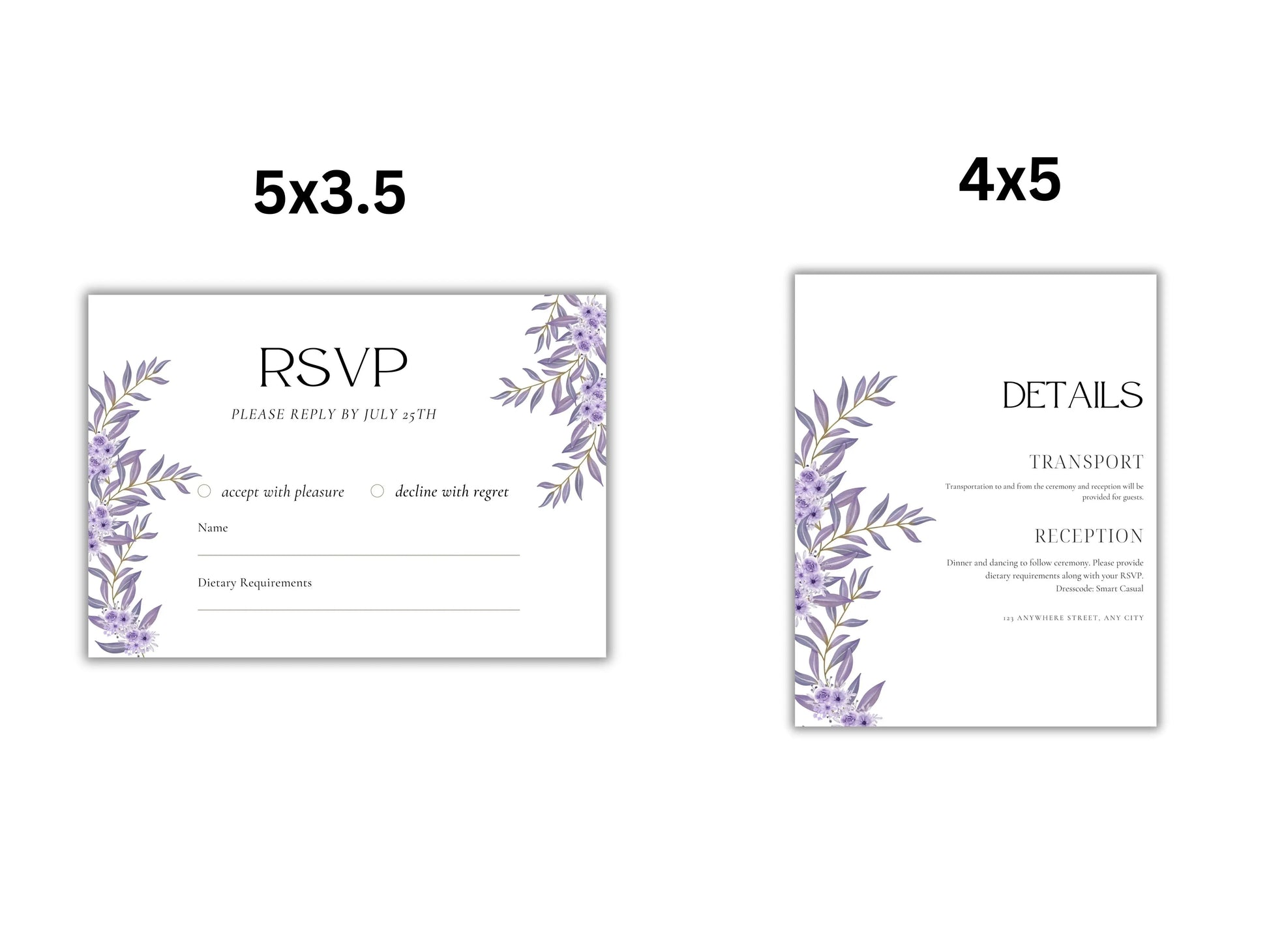 Wedding Invitation Template, Printable Wedding Invitation, Wedding Invitation, RSVP Invitation, Details, Wedding Invitation Bundle A1 Majestic