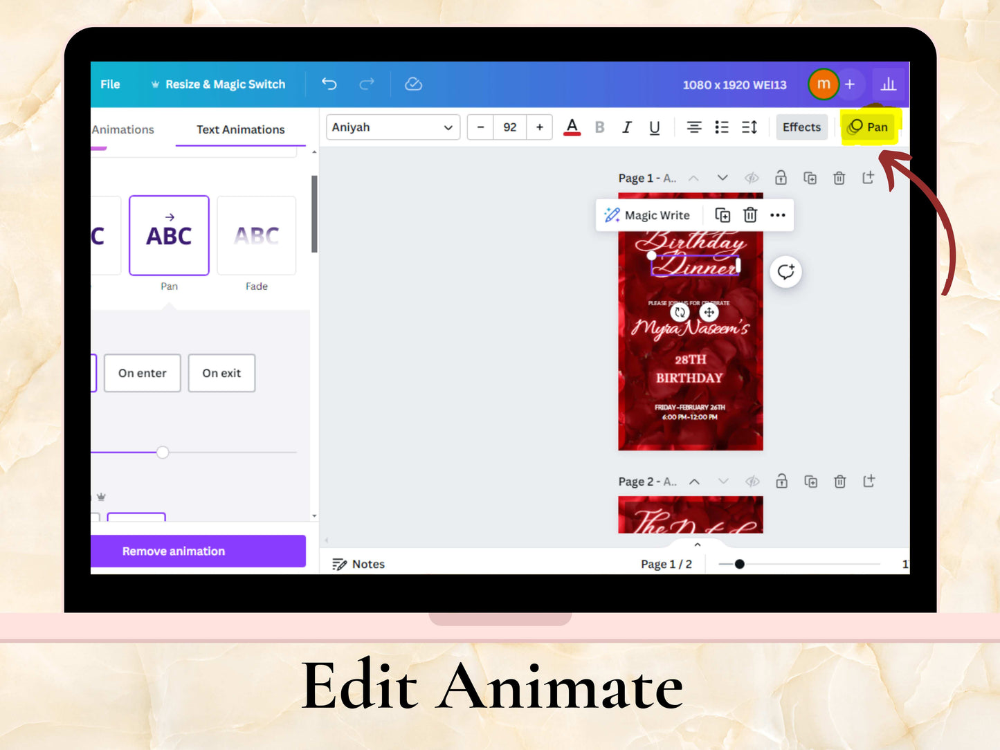Birthday Party Invitation Template, Red Rose Petals Birthday Dinner Invitation, Birthday Evite, Editable Template, Instant Download. BEI13