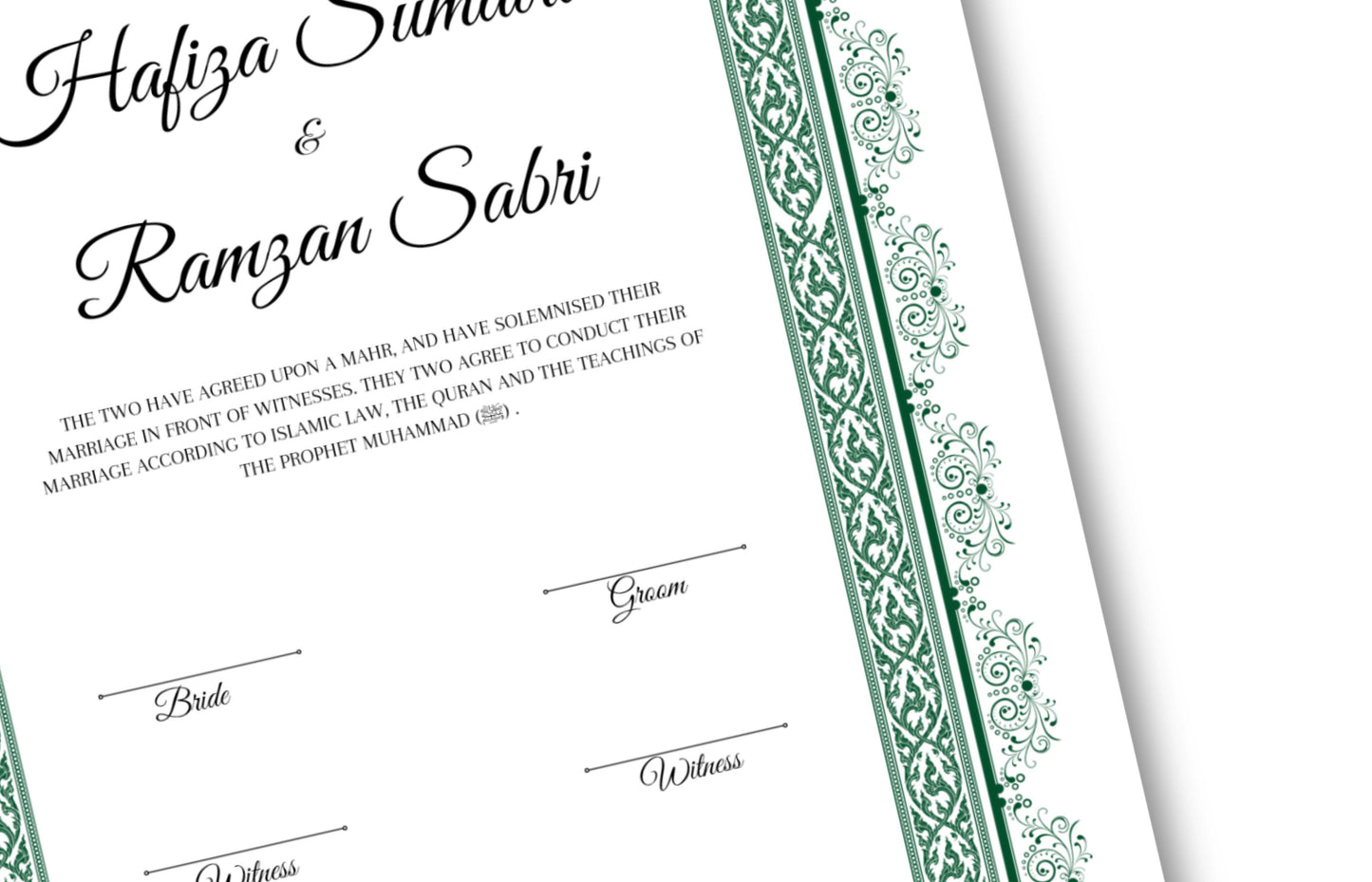 Nikkah Certificate Digital Download Personalised, A4, A3, Template, Instat Download. NN126