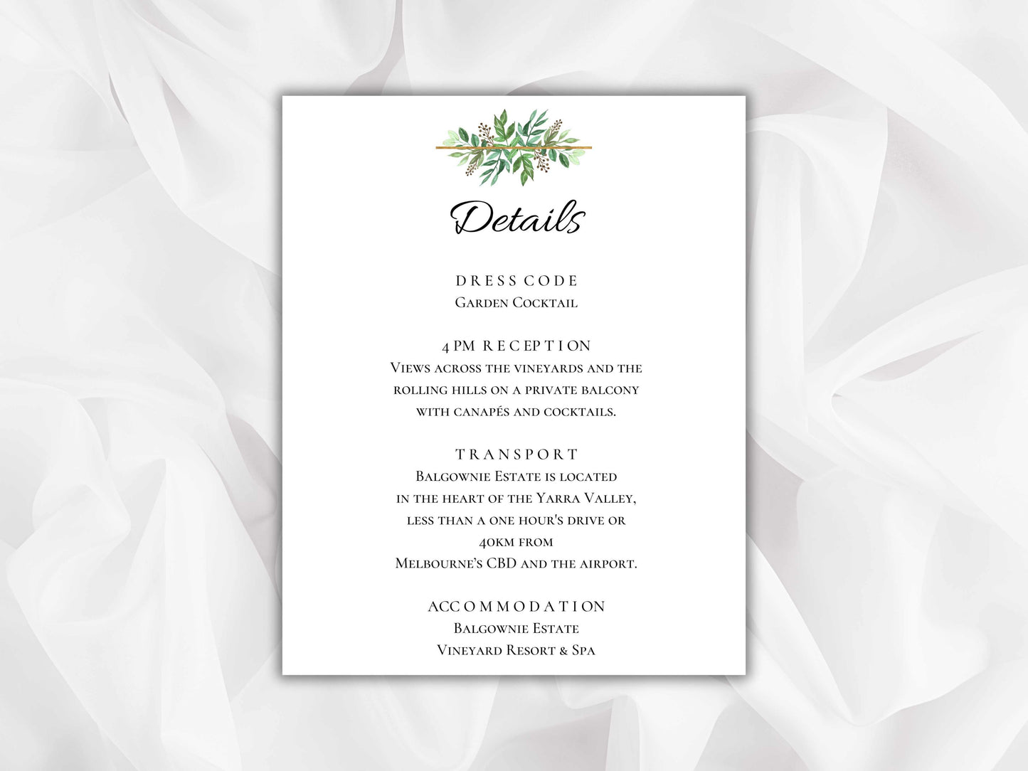Greenery Wedding Invitation Template, Wedding Card, Editable Invitation, Invitation card Template, Rsvp Template, Digital Download, WT33