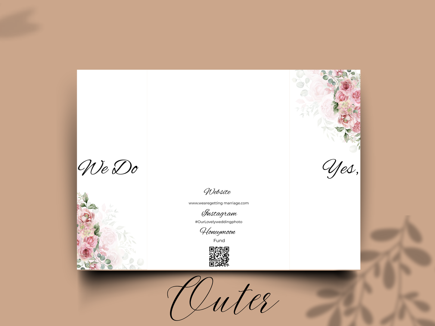 Floral Wedding Itinerary Template, Save the Date Timeline Card, Editable Canva Template, Wedding Day Schedule, Printable Details Card. WI181
