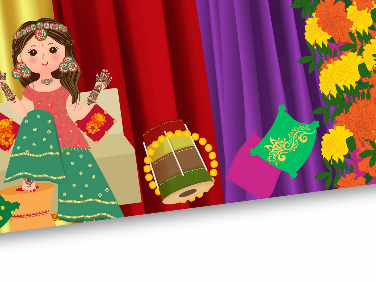 Muslim Mahandi Decor signs Template, Mahandi Night Signs, Henna Welcome signs, Punjabi Mahandi signs, Digial Template, 24 x 18 in. NN6