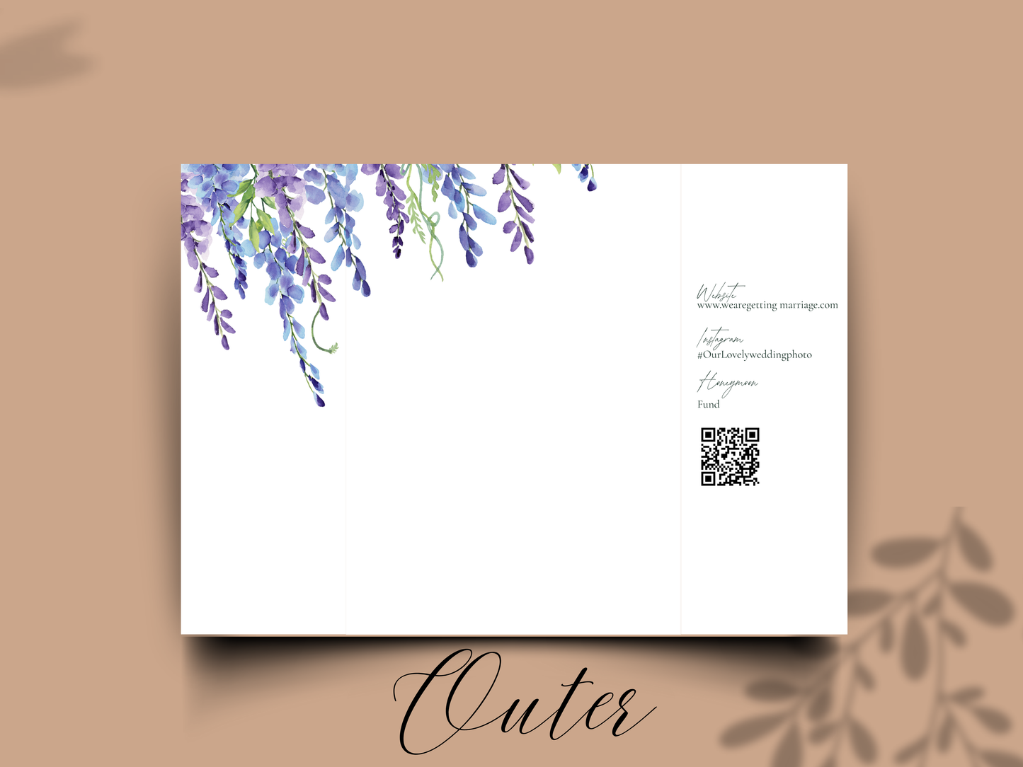 Lavender Wedding Invitation Template, Elegant Floral Itinerary Invite, Rustic Garden Wedding Suite, Editable Purple Flower Invitation.WI178