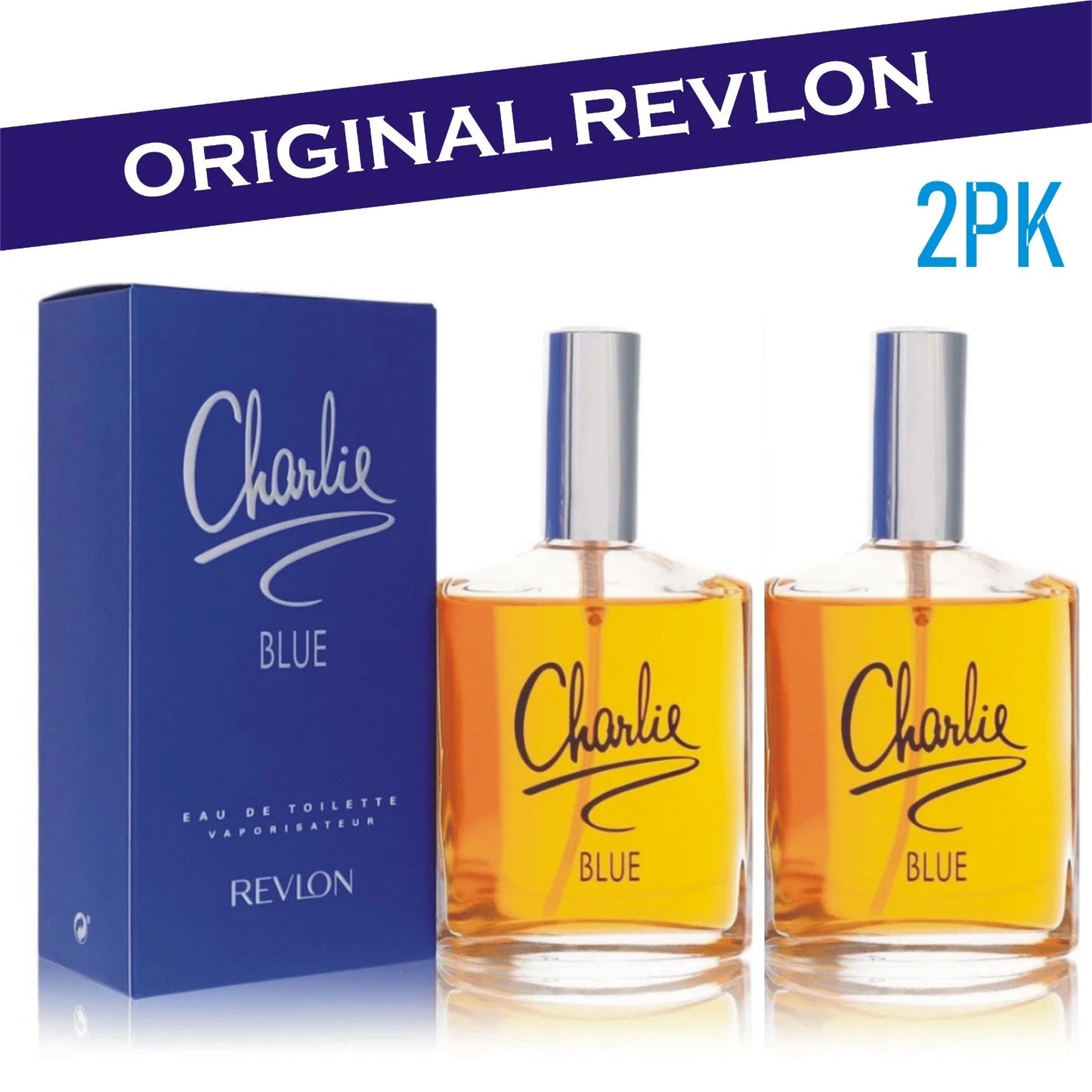 CHARLIE BLUE by REVLON Perfume for Women 3.4 oz 3.3 EDT ( PACK OF 2 )