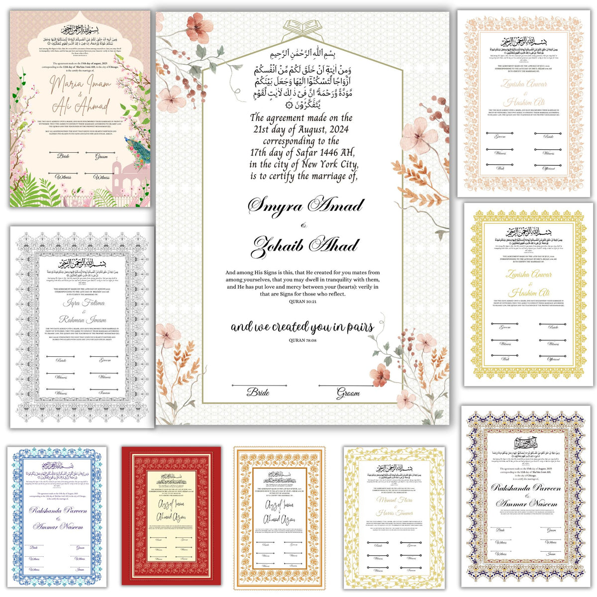 Muslim Nikkah Certificate A1 Majestic