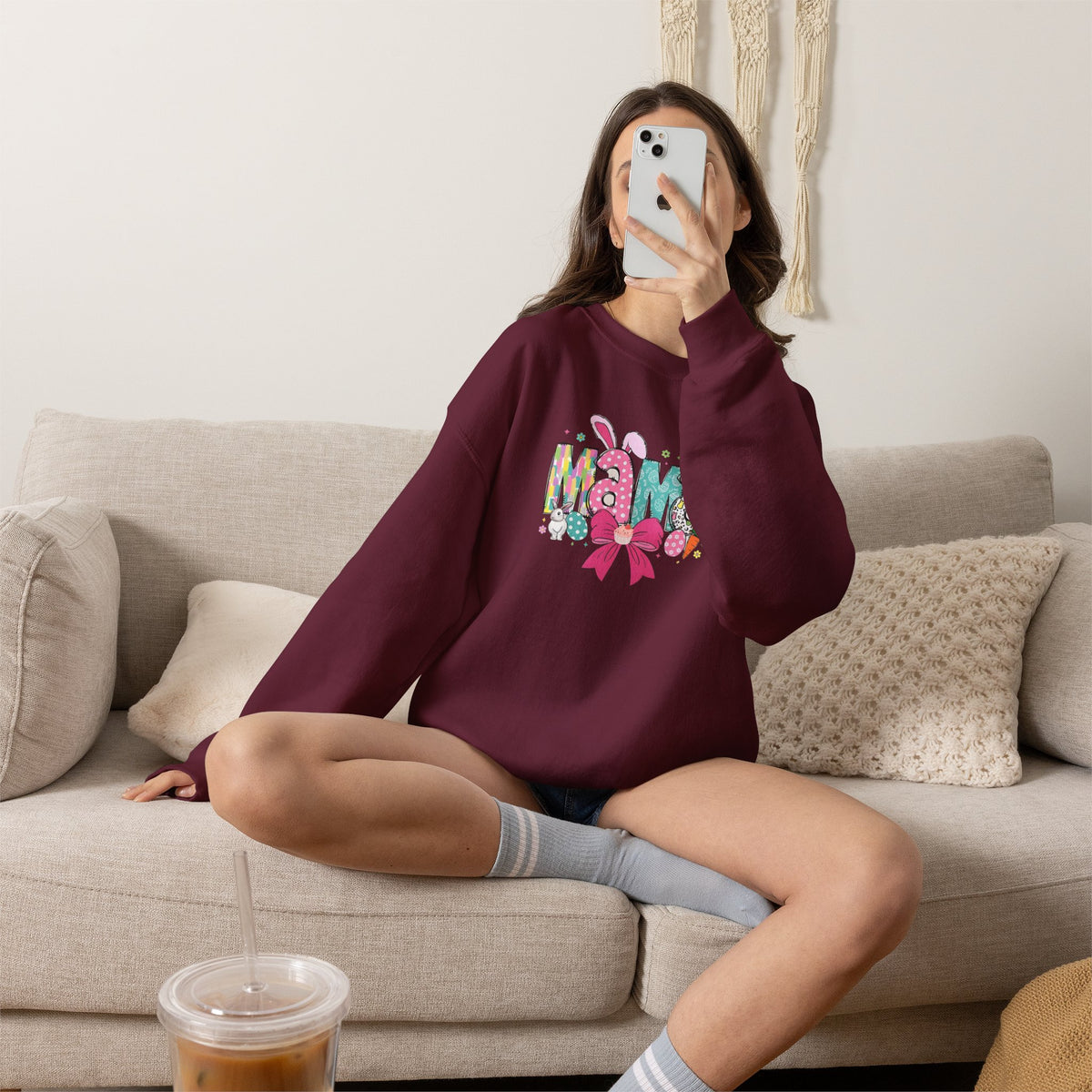 Mama Floral Ribbon Sweatshirt