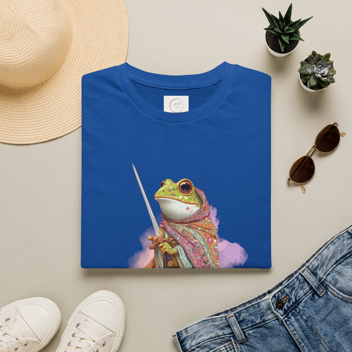 Frog Knight T-Shirt — 'Huzzah' Medieval Amphibian Graphic Tee