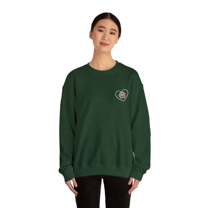 Paw in Heart Embroidered  Sweatshirt, Dog Lover Gift, Animal Embroidered Jumper, Pet Owner Apparel, Cozy Pullover, Cute Graphic Top