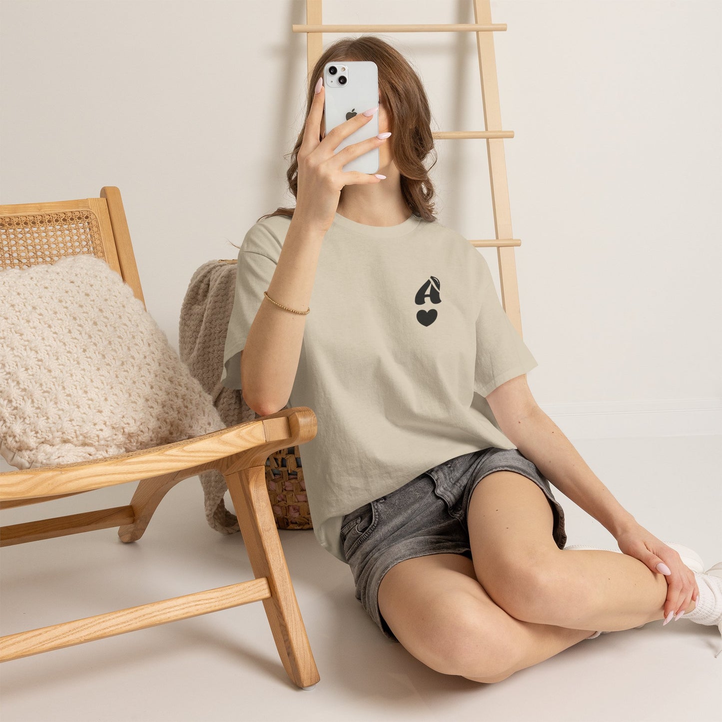 Initial Heart Tee — Minimalist 'A' Monogram T-Shirt