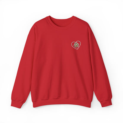 Paw in Heart Embroidered  Sweatshirt, Dog Lover Gift, Animal Embroidered Jumper, Pet Owner Apparel, Cozy Pullover, Cute Graphic Top