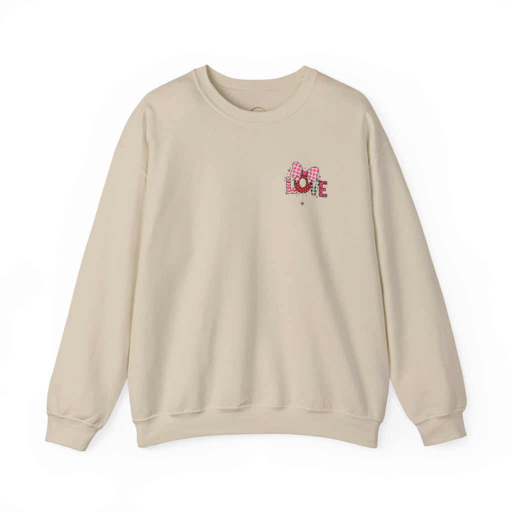 Beige sweatshirt with a logo on a white background