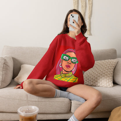 Graphic Sweatshirt — 'Bye Next' Retro Pop Art Girl Crewneck