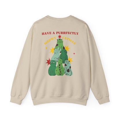 Have a purrfectly Meowy Catmas Unisex Crewneck Sweatshirt