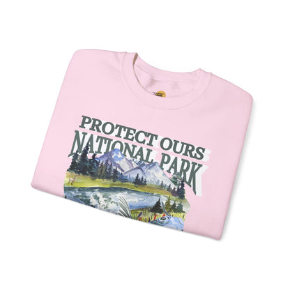 Nature Lover's Crewneck Sweatshirt - Protect Our National Park, Gift for Hikers, Eco-Friendly Apparel, Outdoor Adventure Clothing