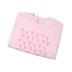 Pink Bow Unisex Sweatshirt, Coquette Aesthetic Jumper, Cute Pullover, Soft Blush