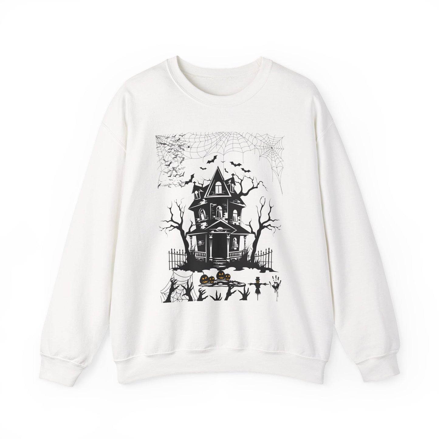 Haunted House Sweatshirt, Cozy Halloween Crewneck, Spooky Gift, Autumn Fashion, Unisex Sweatshirt, Halloween Apparel, Night Outwear