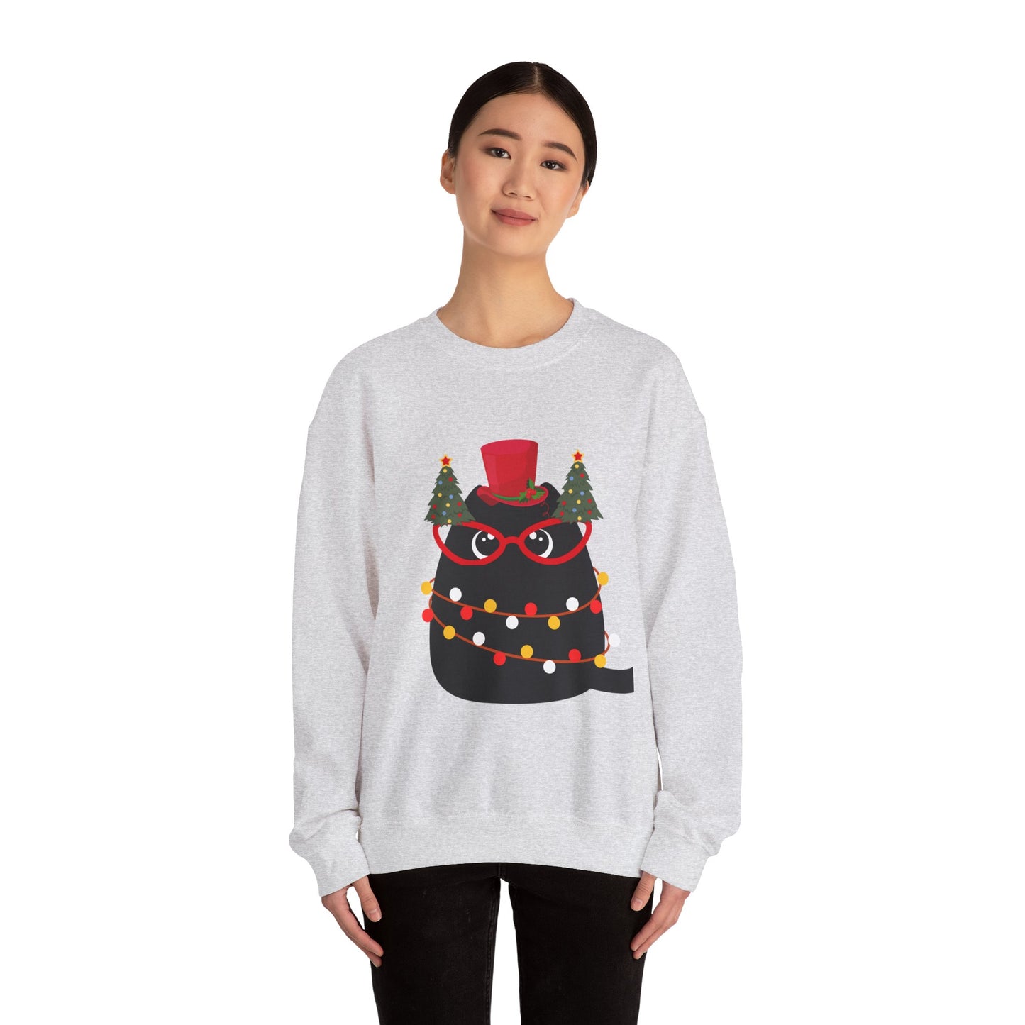 Christmas Cat Crewneck Sweatshirt