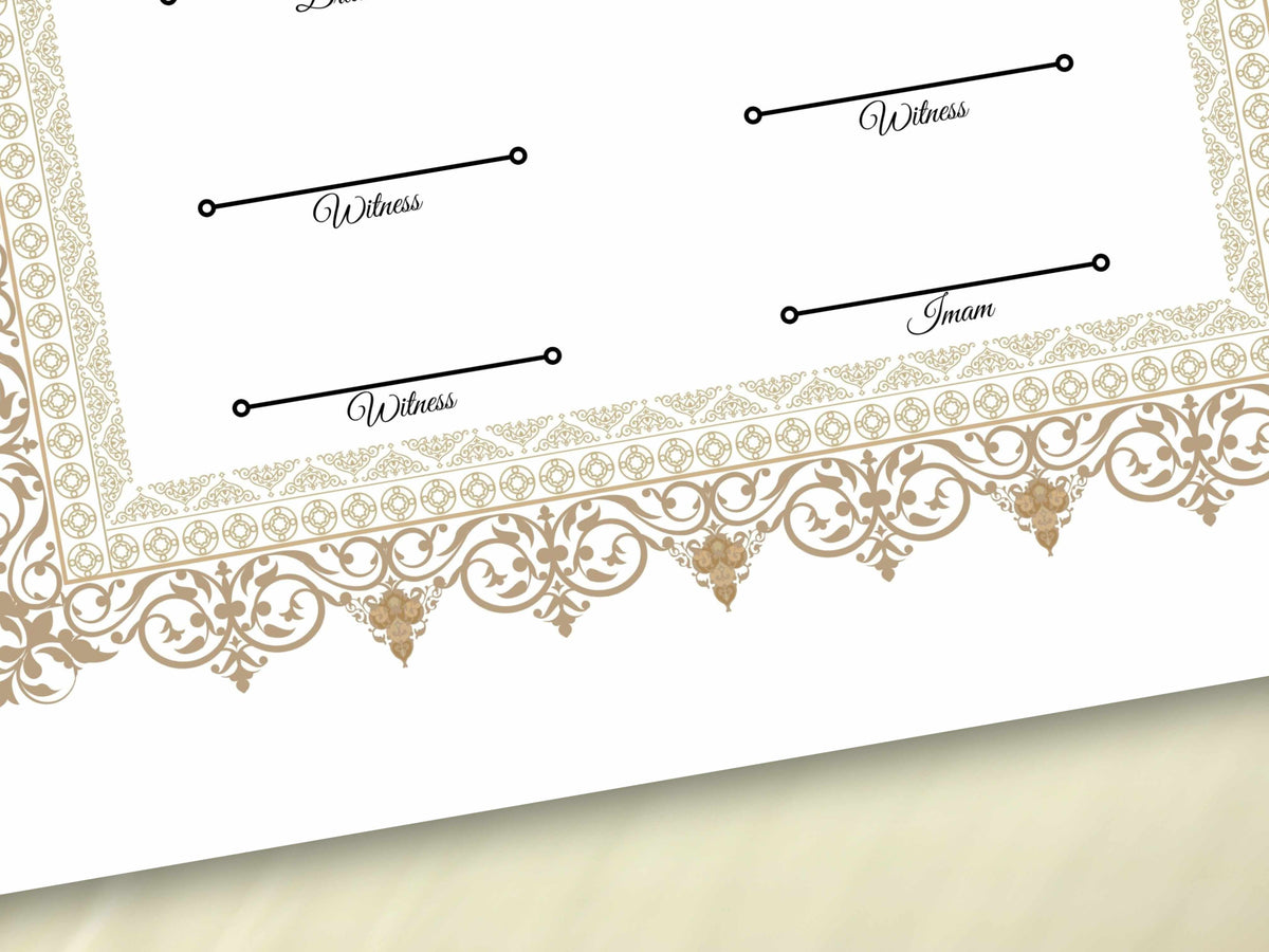 Luxury Nikkah Certificate in Pdf, Nikkah Contract Template, Traditional Islamic Wedding Agreement, Digital Download. NN195