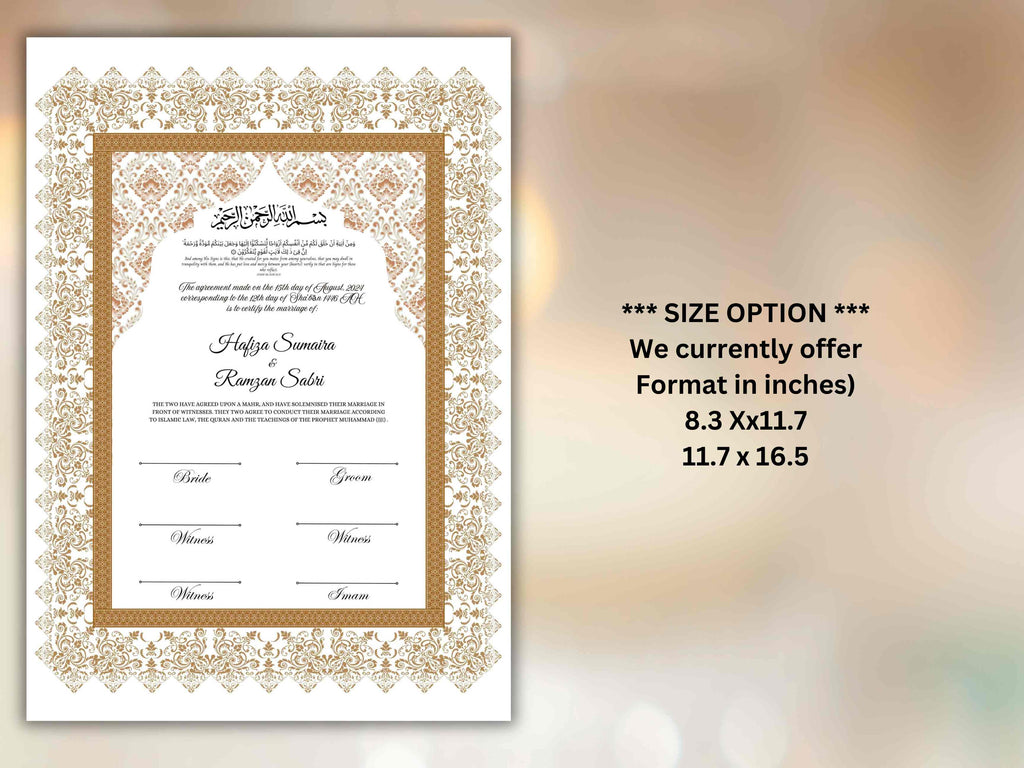 Printable Nikkah Contract Template | Islamic Marriage Contract | Muslim Wedding | Nikkah Template | NN290