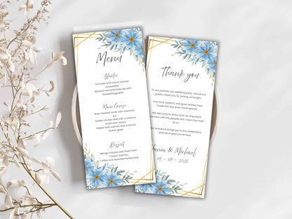 Wedding Invitation Bundle, RSVP, Thank You Card, Table Card, Menu Card, Reception Card, Details Card. WI234