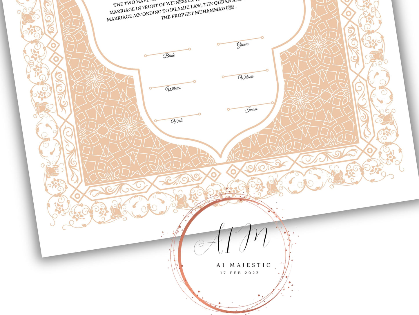 Nikkah Contract Template,Printable Nikkah Contract,Editable Nikkahnama, Muslim Wedding Certificate,Digital Download,Islamic Marriage. NN189