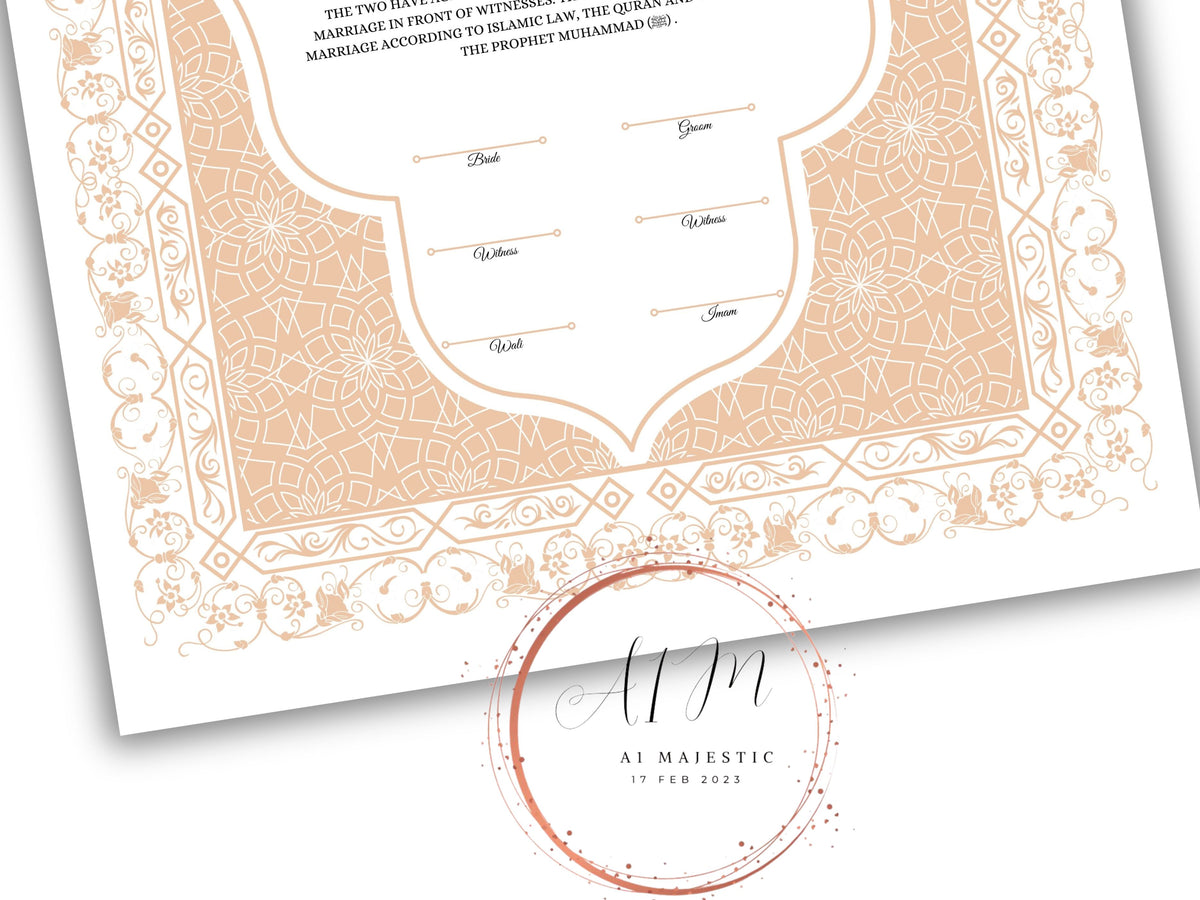 Nikkah Contract Template,Printable Nikkah Contract,Editable Nikkahnama, Muslim Wedding Certificate,Digital Download,Islamic Marriage. NN189