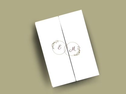 Floral Wedding Invitation Template | Folded Wedding Program & Details Card | Printable Rustic Boho Wedding Invite | Editable Template. WI176