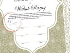 Nikkah Certificate Digital Download Personalized, Luxury Nikkah Contract, Islamic Wedding Contract, Personalized Muslim Wedding Gift. NN191