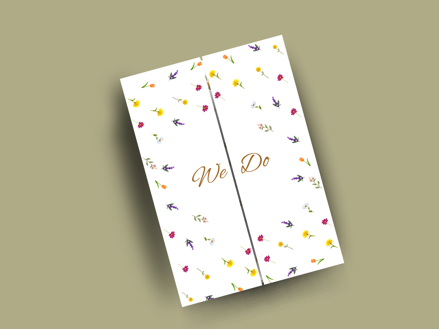 Editable Wedding Invitation Template | Wildflower Gatefold Design | Boho Rustic Canva Invite | Printable Wedding Program. WI185