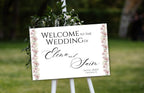 Flower Wedding Welcome Sign, Wedding Entrance Sign Template, Editable, Custom Wedding Welcome Poster, Wedding Decorations. WS24