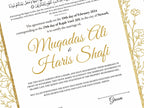 Gold Floral Nikkah Certificate Digital Download Personalised, A4, A3, Template, Instat Download. NN206