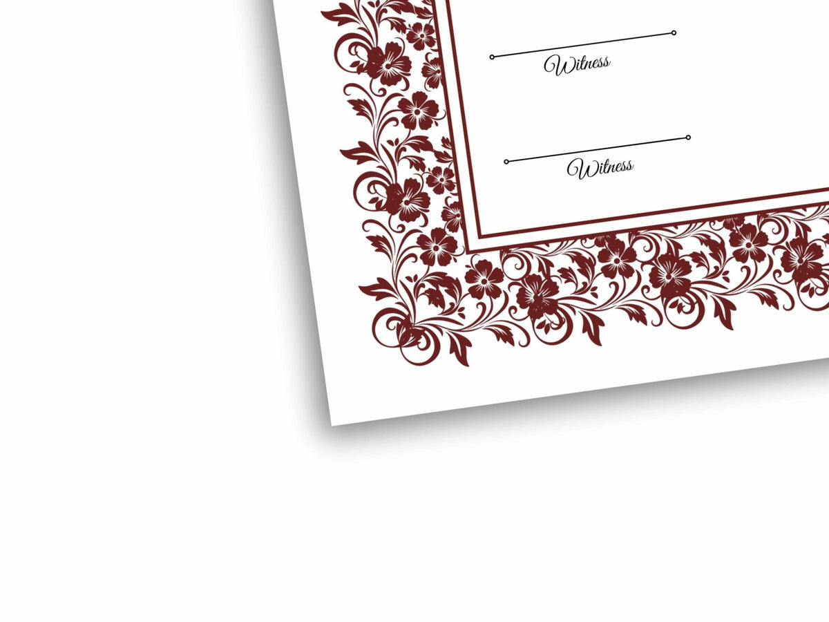 Nikkah Certificate Digital Download Personalised, A4, A3, Template, Editable, Nikkah Nama, Nikkah Contract, 273 Muslim Contract.