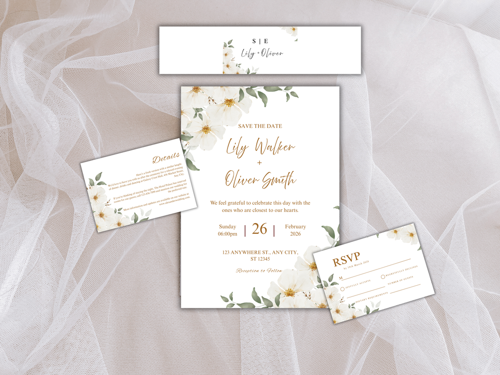 Wedding Invitation Bundle, RSVP, Thank You Card, Table Card, Menu Card, Reception Card, Details Card. Wedding Bottle Label. WI282