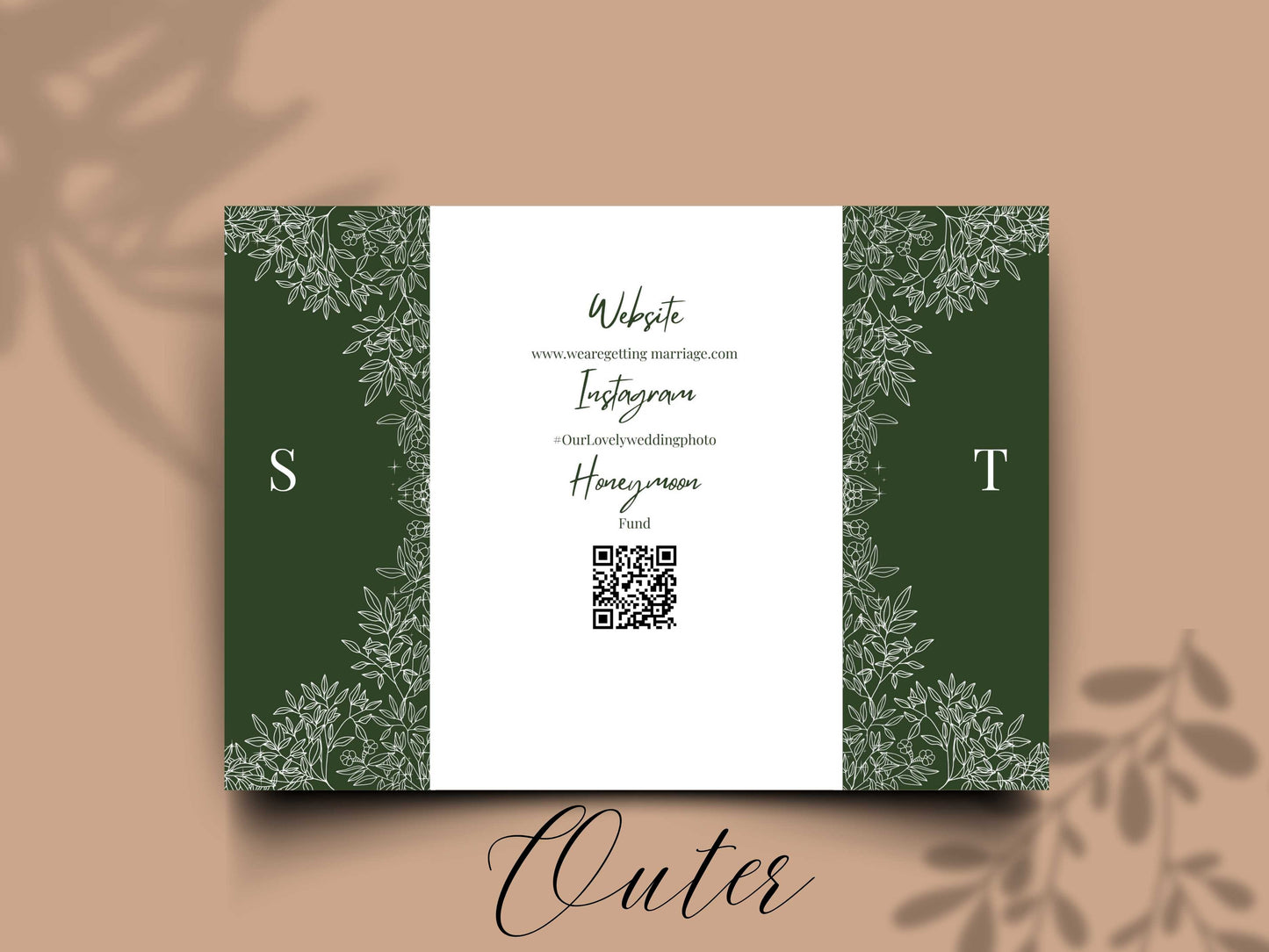 Gatefold Wedding Invitation Template, Menu Card, Thank you Card, Place Card, Name Card WI264