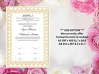 Nikkah Certificate Digital Download, A4 / A3. NN233