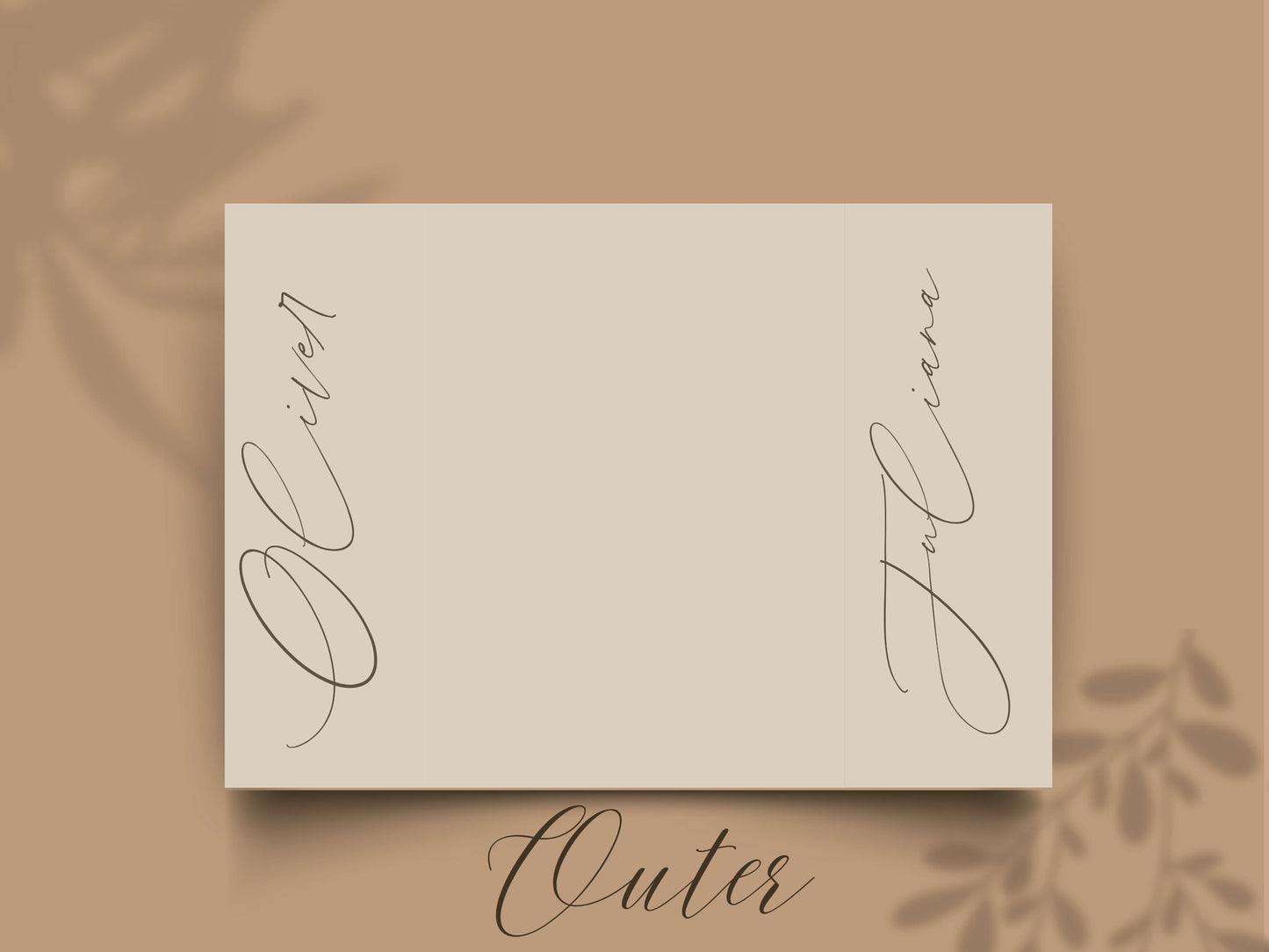 Elegant Gatefold Wedding Invitation | Minimalist Silhouette Wedding Itinerary Card | Modern Folded Wedding Invite Printable Template. WI144