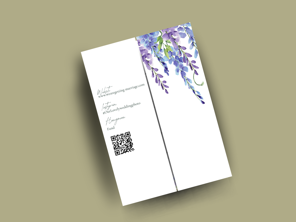 Lavender Wedding Invitation Template, Elegant Floral Itinerary Invite, Rustic Garden Wedding Suite, Editable Purple Flower Invitation.WI178