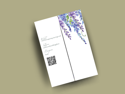 Lavender Wedding Invitation Template, Elegant Floral Itinerary Invite, Rustic Garden Wedding Suite, Editable Purple Flower Invitation.WI178