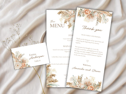 Place Card & Thank You Card Template. WI193