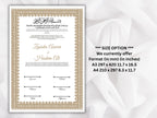 Nikkah Certificate Digital Download Personalised, A4, A3, Template, Editable, Brown Nikkah Nama, Nikkah Contract, Muslim Contract. NN265