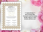 Nikkah Certificate Digital Download,A3,A4 Islamic Wedding Contract, Nikkah Nama, Muslim Marriage Certificate Template. NN273