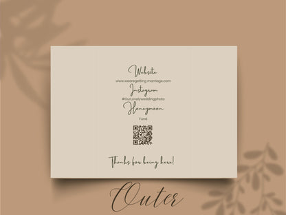 Wedding Itinerary Invitation Template | Modern Timeline Schedule Card | Printable Wedding Program | Minimalist Order of Events. WI147