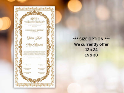 Nikkah Certificate Digital, Nikkah Contract, Editable Nikkah Nama | Islamic Wedding Contract, Muslim Marriage Certificate. NN282