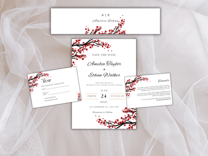 Wedding Invitation Bundle, RSVP, Thank You Card, Table Card, Menu Card, Reception Card, Details Card. Wedding Bottle Label. WI278