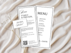 Wedding Menu & Thank You Template | Editable Canva Place Card. WI215