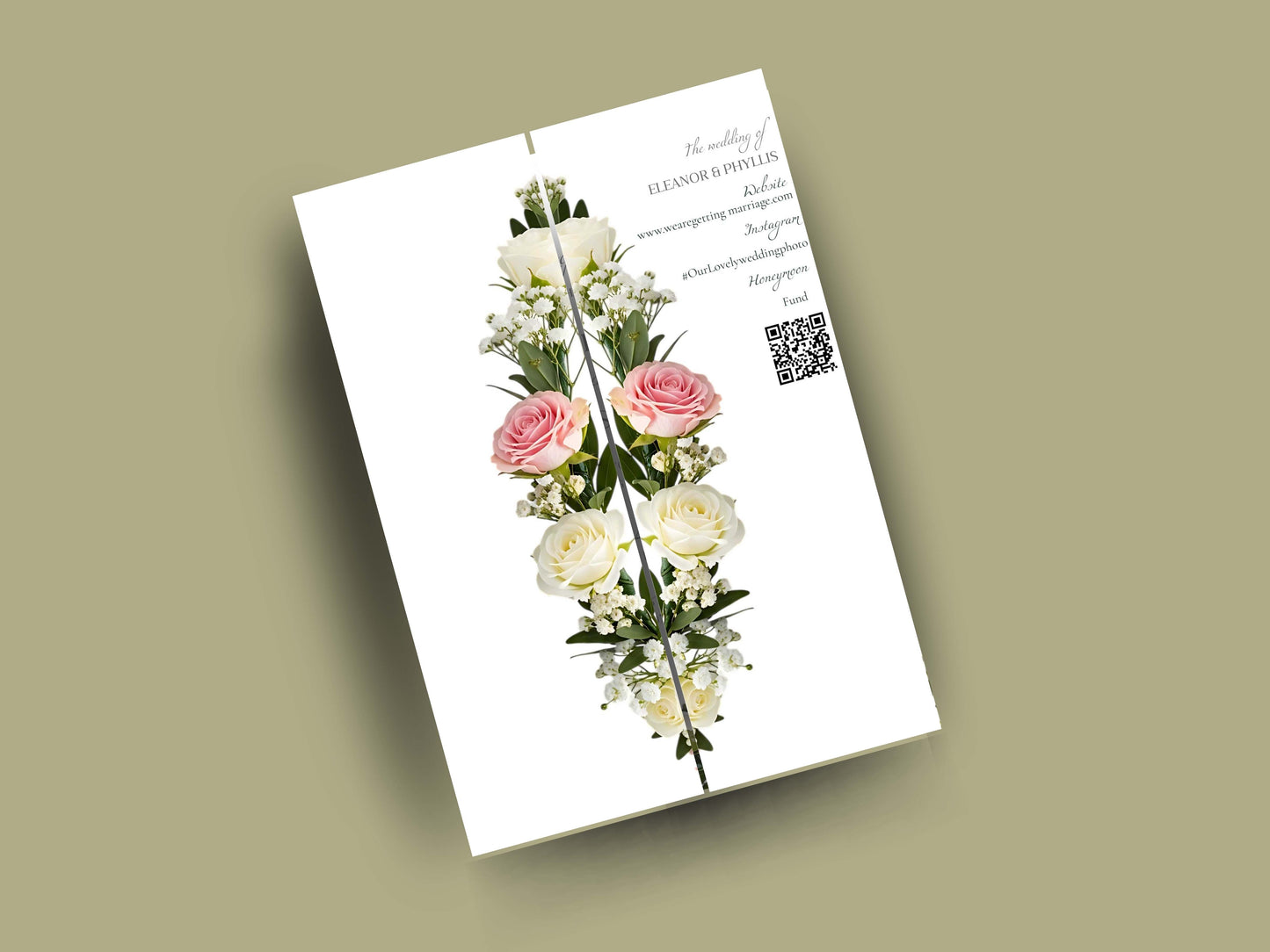Elegant Wedding Invitation Card | Modern Floral Timeline Invite | Printable Details & Schedule | Personalized Digital Download. WI162