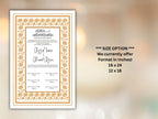 Rose Nikkah Certificate Template, Editable Nikkahnama, Printable Nikah Contract, Muslim Contract, Nikkah Islamic Marriage Contract.NN254