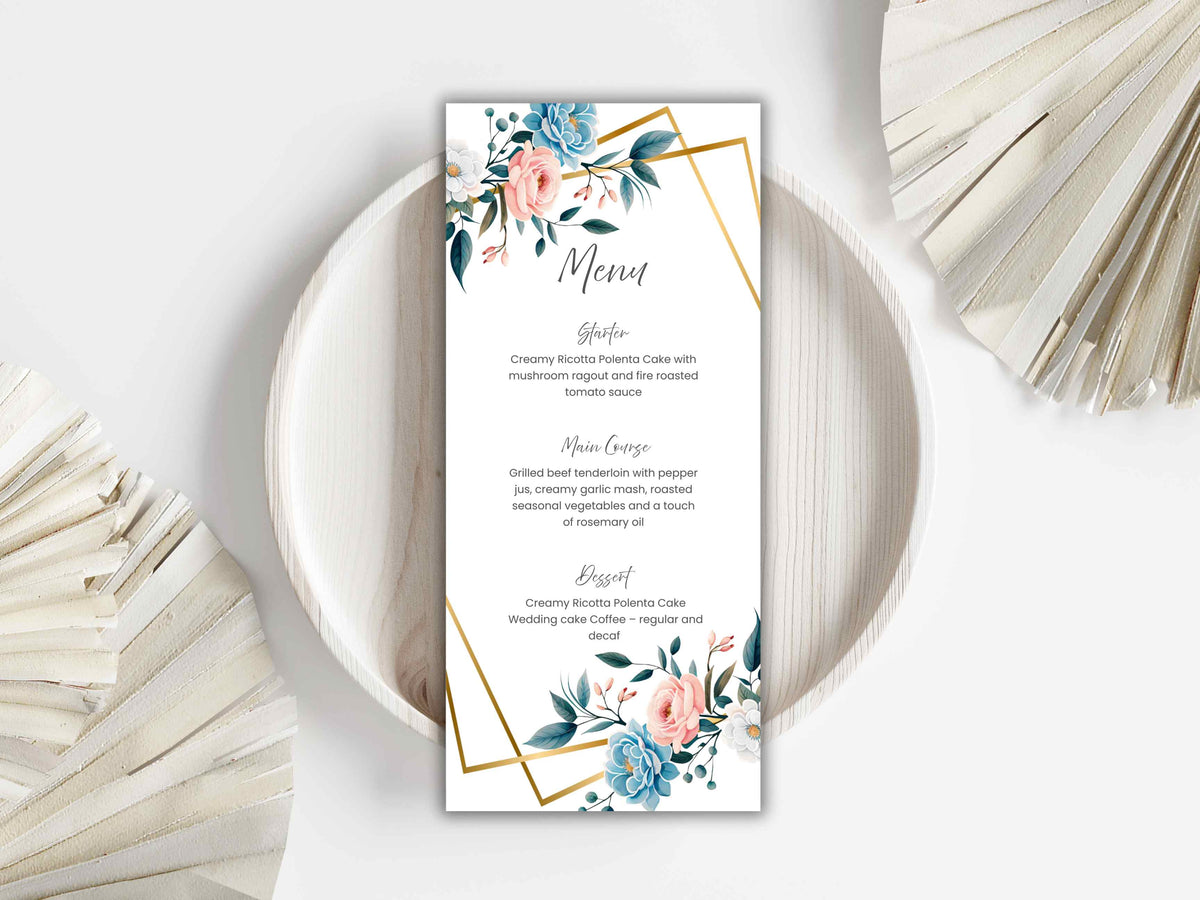 Wedding Invitation Bundle, RSVP, Thank You Card, Table Card, Menu Card, Reception Card, Details Card. WI238